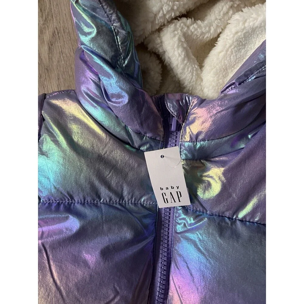 Baby Gap  Winter Puffer Jacket Coldcontrol Hoodie Waterproof Sherpa Lining 6-12M